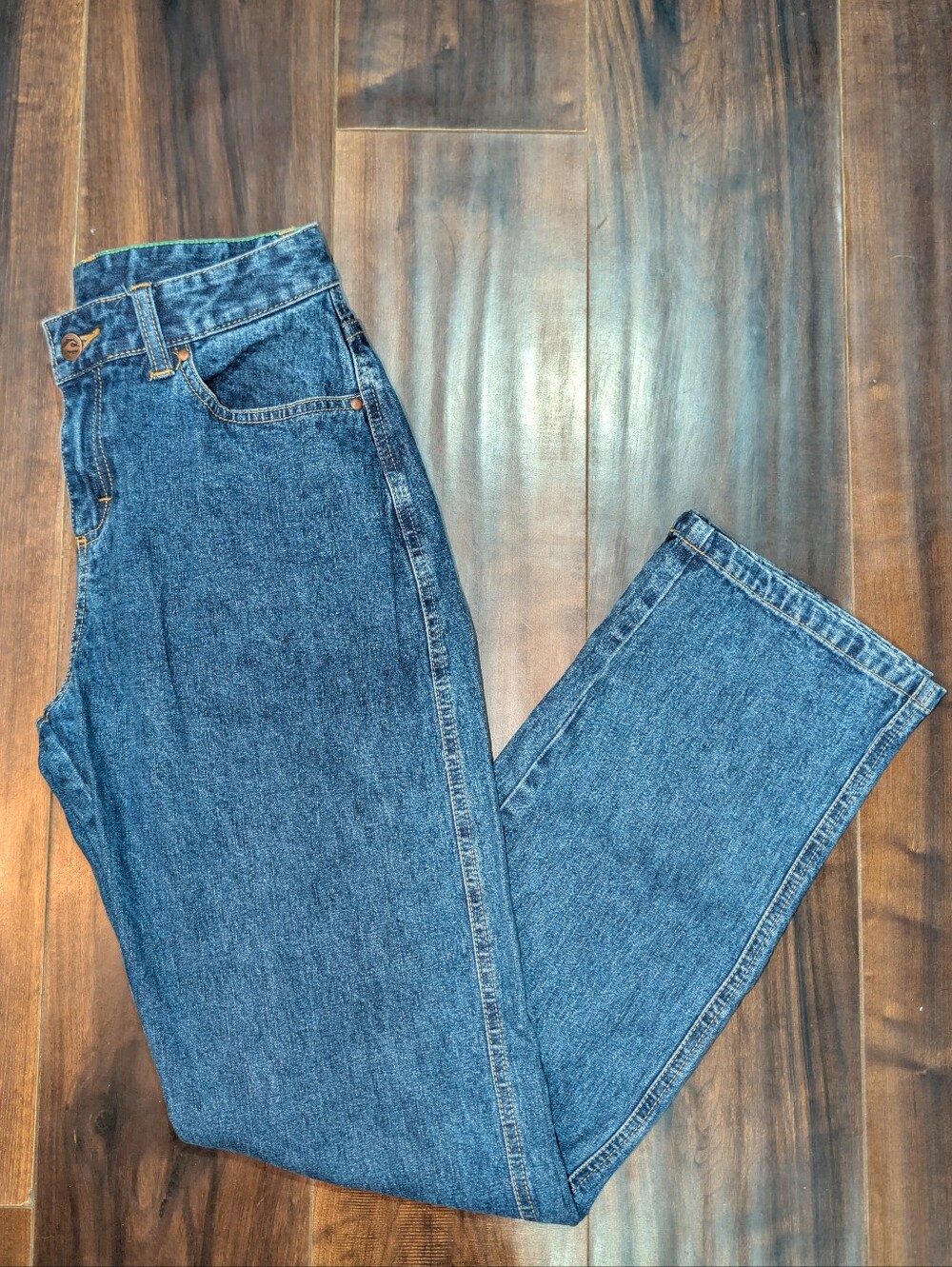 Classic High-Waist Straight Leg Jeans - Medium Blue